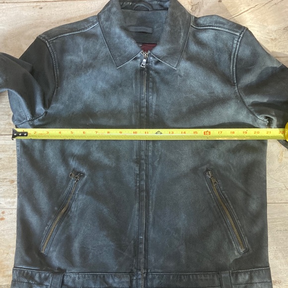 John Varvatos Charcoal Leather Jacket - Picture 5 of 7